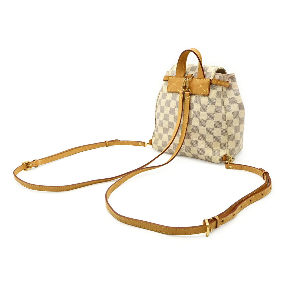 Louis Vuitton Damier Speronne Backpack Bag Azur White Shoulder White